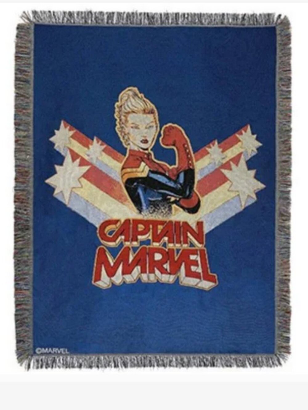 New Captain Marvel Vintage Victorious Throw Blanket 48x60